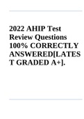 AHIP STUDY GUIDE 2022/ 2023 MODULE 1 TO 5 Questions and Answers (Verified Answers) | 2022 AHIP Test Review Questions 100% | AHIP Module 4 Exam | AHIP Final Exam Test Questions and Answers & AHIP Final Questions And Answers (Actual test 100% verified) LATE