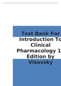 Test Bank For Introduction To Clinical Pharmacology 10 Edition by Visovsky 