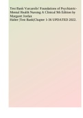 Test Bank Varcarolis' Foundations of Psychiatric- Mental Health Nursing A Clinical 9th Edition by Margaret Jordan Halter |Test Bank|Chapter 1-36 UPDATED 2022.