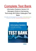 Information Systems Version 8 A Managers Guide to Harnessing Technology 8th Edition Gallaugher Test Bank