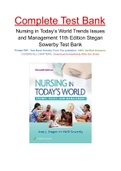 Nursing in Today’s World Trends Issues and Management 11th Edition Stegan Sowerby Test Bank