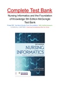 Nursing Informatics and the Foundation of Knowledge 5th Edition McGonigle Test Bank