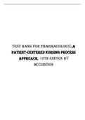 TEST BANK FOR PHARMACOLOGY: A PATIENT-CENTERED NURSING PROCESS APPROACH, 10TH EDITION BY MCCUISTION