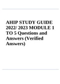 AHIP STUDY GUIDE 2022/ 2023 MODULE 1 TO 5 | AHIP Questions And Answers (Actual test 100% verified) LATEST 2022 | AHIP Final Exam Test & 2022 AHIP Test Review Questions 100% CORRECTLY ANSWERED.