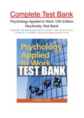 Psychology Applied to Work 12th Edition Muchinsky Test Bank