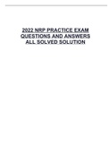 NRP PRACTICE EXAM QUESTIONS AND ANSWERS ALL SOLVED SOLUTION. LATEST 2022