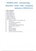 HTHSCI 3I03: Immunology includes a question bank with over 650 complete answers.