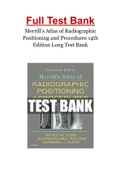 Merrill’s Atlas of Radiographic Positioning and Procedures 14th Edition Long Test Bank