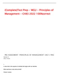 Exam (elaborations) (Complete)Test Prep - WGU - Principles of Management-C4032022100% CORRECT