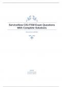 ServiceNow CIS-ITSM Exam Questions With Complete Solutions.