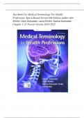 Test Bank For Medical Terminology For Health Professions, Spiral Bound Version 9th Edition Author:Ann Ehrlich, Carol Schroeder, Laura Ehrlich, Katrina Schroeder Chapter 1-15 Newest Version 2024-2025 