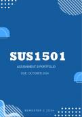 SUS1501 Assignment 8 (Portfolio) Semester 2 2024 