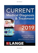 CURRENT Medical Diagnosis and Treatment 2019 58th Edition Papadakis, McPhee Test Bank| ISBN-13 ‏: ‎9781260117431|Complete Guide A+