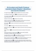 NJ Accident and Health Producer insurance Exam Chapter 1 Questions and Correct Answers