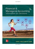 Financial and Managerial Accounting 8th Edition Wild Test Bank ISBN-13 ‏ : ‎9781260247855|Complete Guide A+