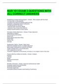 NUR 101 EXAM 3 QUESTIONS WITH ALL CORRECT ANSWERS 