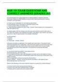 NUR 101 EXAM QUESTIONS AND CORRECT ANSWERS (GRADED A+)