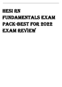 HESI RN  FUNDAMENTALS EXAM  PACK-BEST FOR 2022  EXAM REVIEW