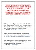 REGIS NU650 ADVANCED HEALTH  ASSESSMENT FINAL EXAM 2024-2025  ACTUAL EXAM COMPLETE 200  QUESTIONS WITH DETAILED  VERIFIED ANSWERS (100% CORRECT  ANSWERS) /ALREADY GRADED A+