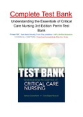 Understanding the Essentials of Critical Care Nursing 3rd Edition Perrin Test Bank