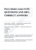 Perry binder exam 4 GSU QUESTIONS AND 100% CORRECT ANSWERS