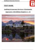 Solution Manual For Auditing & Assurance Services: A Systematic Approach, 12th Edition By William Messier Jr, Steven Glover, Verified Chapters 1 - 21, Complete Newest Version