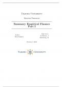 Summary Empirical Finance Part I