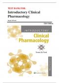 Test Bank For Introductory Clinical Pharmacology 12th Edition By Susan Ford