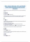 New Jersey General, Life, and Health Laws Exam Questions and Correct Answers