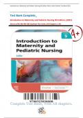 Test Bank Complete_ Introduction to Maternity and Pediatric Nursing 9th Edition, (2022) Gloria Leifer MA RN CNE (Author) Five Units| All Chapters 1-34