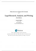 Instructor’s Manual with Testbank For Legal Research, Analysis, and Writing 5th Edition by William H. Putman, JDJennifer R. Albright, JD, LLM.zip