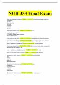 NUR 353 Final Exam