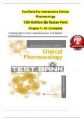 Introductory Clinical Pharmacology 12th Edition Susan Ford Nursing Test Bank