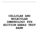 CELLULAR AND MOLECULAR IMMUNOLOGY 8TH EDITION ABBAS TEST BANK