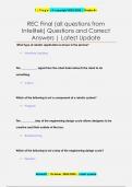 REC Final (all questions from  Intelitek) Questions and Correct  Answers | Latest Update