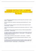   LICENSE INSTRUCTOR / LICSENSE EXAMINER Questions And Answers Latest Top Score.