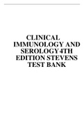 CLINICAL IMMUNOLOGY AND SEROLOGY4TH EDITION STEVENS TEST BANK