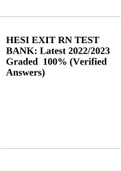 HESI EXIT RN Latest 2022/2023 Graded 100% (Verified Answers)