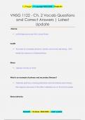 VNSG 1122 - Ch. 2 Vocab Questions  and Correct Answers | Latest  Updat