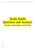 STRATEGIC MANAGEMENT ACCOUNTING Study Guide Questions and Answers 2022