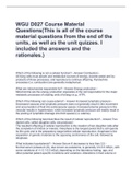 WGU D027 Course Material Questions(This is all of the course material questions from the end of the units, as well as the unit quizzes. I included the answers and the rationales.)