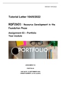 RDF2601 ASS 3 Portfolio 2022 Answers