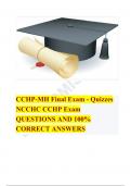 CCHP-MH Final Exam - Quizzes NCCHC CCHP Exam QUESTIONS AND 100% CORRECT ANSWERS