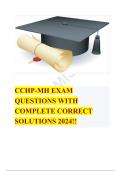 CCHP-MH EXAM QUESTIONS WITH COMPLETE CORRECT SOLUTIONS 2024!!