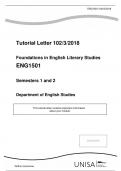 Exam (elaborations) Foundations in English Literary Studies (ENG1501) 