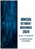 IRM1501 October/November 2024 | Due 3-10 October 2024