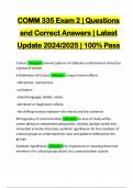 COMM 335 Exam 2 | Questions and Correct Answers | Latest Update 2024/2025 | 100% Pass