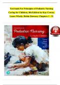 Test Bank for Principles of Pediatric Nursing Caring for Children 8th Edition By Jane W Ball; Ruth C Bindler; Kay Cowen; Michele Rose Shaw Chapter 1-31 Complete Guide A+