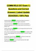 COMM RELS 257 Exam 1 | Questions and Correct Answers | Latest Update 2024/2025 | 100% Pass