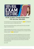 CA Life, Accident, & Health Practice Exam/ 470+ Qs & Ans/ 2024-2025.